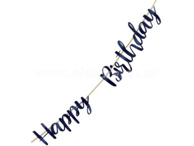 Letter Happy Birthday Garland in Blue Navy Color (180cm)