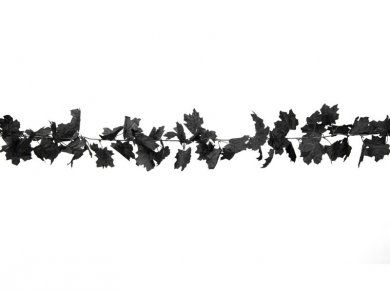Garland with Black Fabric Leaves (180cm)