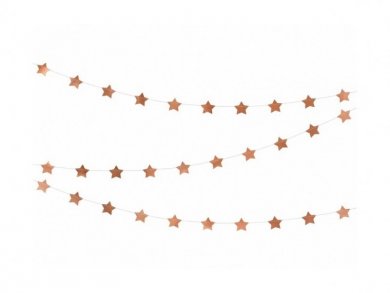 Garland with Rose Gold Little Stars 3m