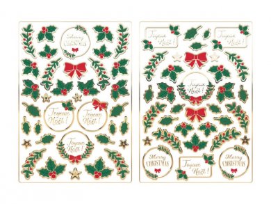 Mistletoe Stickers with Gold Foiled Edging (70pcs)