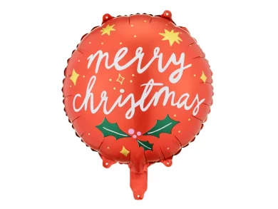 Γκι Merry Christmas Κόκκινο Foil Μπαλόνι (45εκ)
