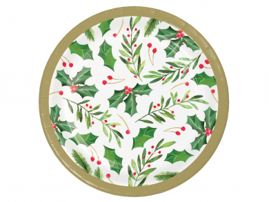 Mistletoe Small Paper Plates (8pcs)