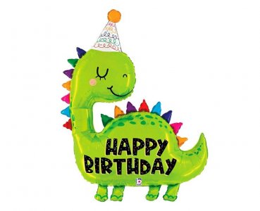 Cute Dinosaur Happy Birthday Super Shape Foil Balloon (92cm)