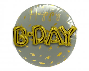 Golden Dawn 3D Happy Birthday Foil Balloon (56cm)