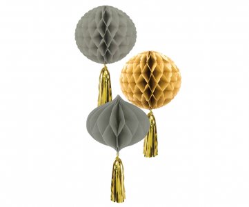Golden Dawn Honeycombs Decorations (3pcs)