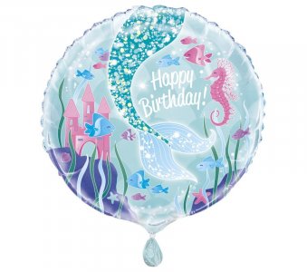 Γοργόνα Happy Birthday Foil Μπαλόνι (45εκ)