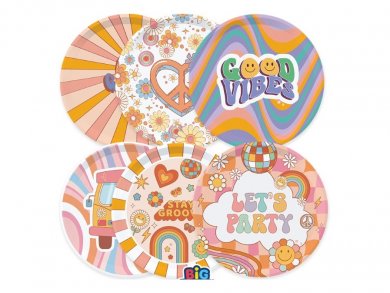 Groovy Mix Small Paper Plates (6pcs)