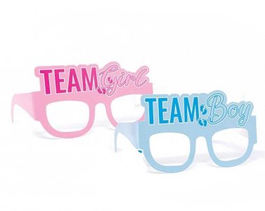 Team Girl and Team Boy Paper Glasses (6pcs)