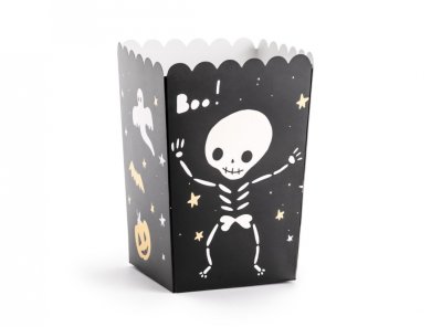 Halloween Black Color Treat Boxes with Gold Foiled Print (6pcs)