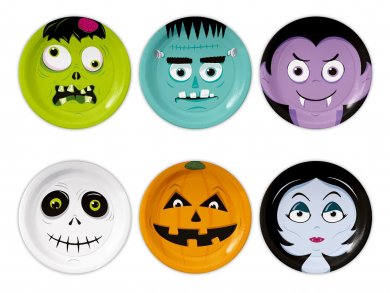 Halloween Monsters Small Paper Plates (6pcs)