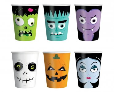 Halloween Monsters Paper Cups (6pcs)