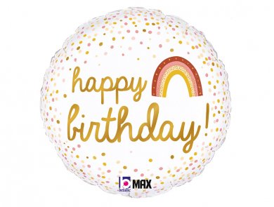 Happy Birthday Boho Rainbow Foil Balloon (46cm)