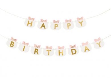 Happy Birthday Γατούλες Ροζ Γιρλάντα (280εκ)