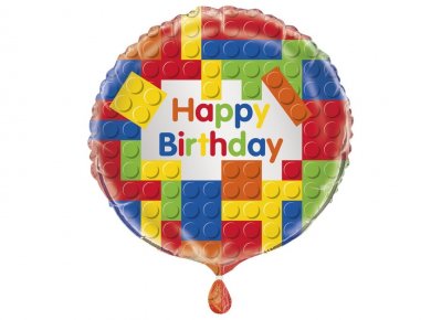 Happy Birthday Πάρτυ με Τουβλάκια Foil Μπαλόνι (45εκ)