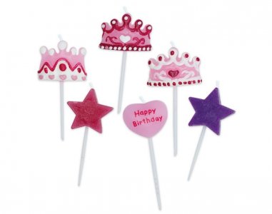 Happy Birthday Princess Cake Candles (6pcs)