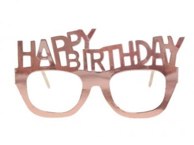 Happy Birthday Rose Gold Glasses (4pcs)