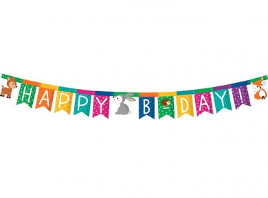 Happy Birthday Ζωάκια του Δάσους Γιρλάντα για Γενέθλια (200εκ)