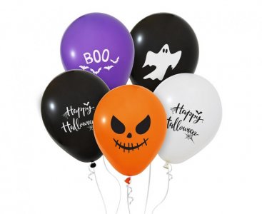 Happy Halloween Τυπωμένα Λάτεξ Μπαλόνια (5τμχ)