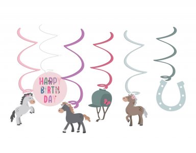 Happy Horses Swirl Decorations (6pcs)