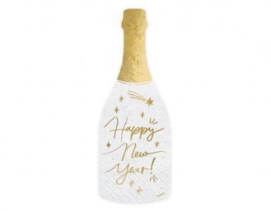 Happy New Year White Champagne Napkins (20pcs)