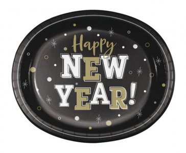 Happy New Year Large Paper Plates (8pcs)