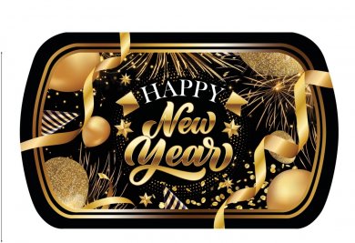 Happy New Year Reusable Serving Tray (39cm x 24cm)