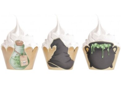 Harry Potter Cupcake Wrappers with Gold Foiled Details (6pcs)