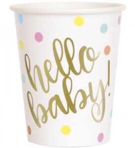 Hello Baby Paper Cups (8pcs)