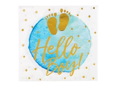 Hello Boy and Little Toes Beverage Napkins (12pcs)