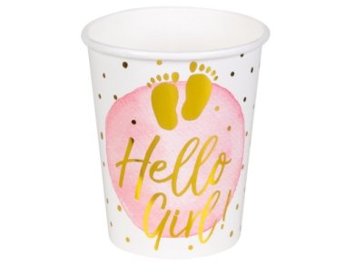 Hello Girl and Little Toes Paper Cups (6pcs)