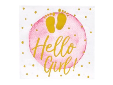 Hello Girl and Little Toes Beverage Napkins (12pcs)