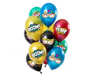 Heroes Printed Latex Balloons (12pcs)