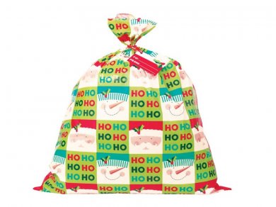 Holly Santa Jumbo Plastic Bag (110cm)
