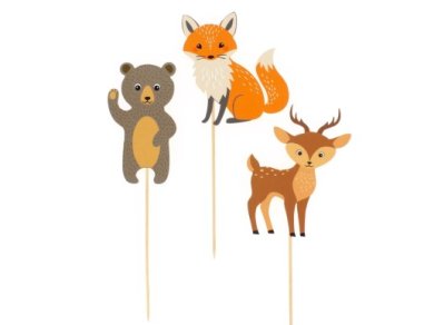 Forest Animals Cake Toppers (3pcs)
