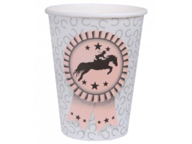 Horse Riding Pink and Grey Paper Cups (10pcs)