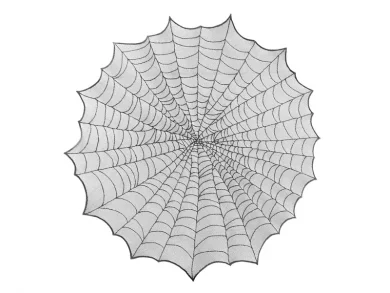 Spiderweb Black Round Fabric Tablecover (124cm)