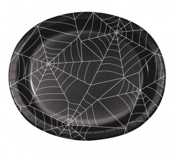 Spider Webs Large Oval Paper Plates (8pcs)