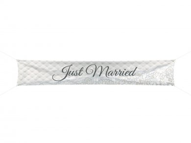 Just Married Fabric Banner (60cm x 300cm)
