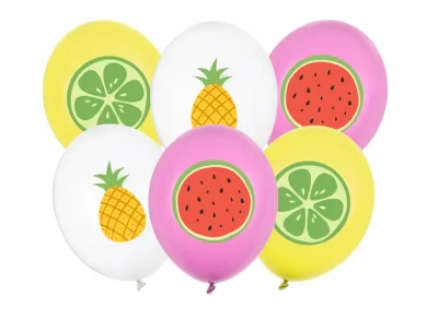 Summer Fruits Printed Latex Balloons (6pcs)