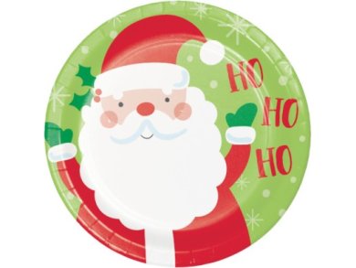 Welcome Winter Large Paper Plates with Santa (8pcs)
