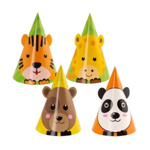 Party Hats Smiling Animals (6pcs)