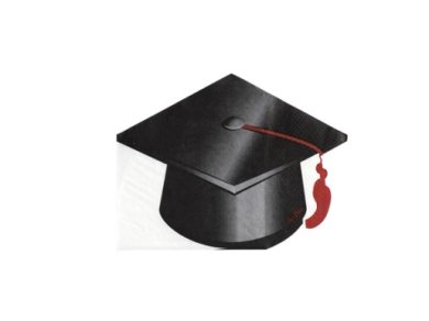 Καπέλο Αποφοίτησης με Κόκκινη Φούντα Χαρτοπετσέτες (16τμχ)