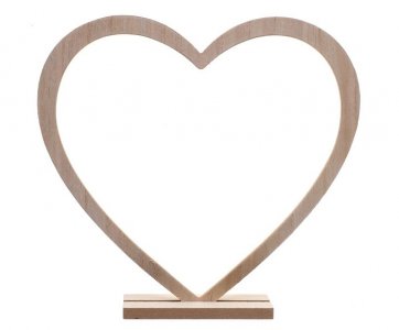 Natural Wooden Heart Table Centerpiece (39cm)