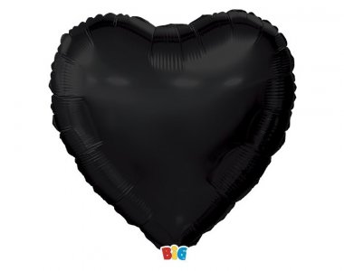 Μαύρη Foil Καρδιά Μπαλόνι (43εκ)
