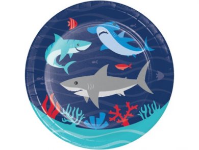 Καρχαρίας Μικρά Χάρτινα Πιάτα (8τμχ)
