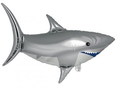 Grey Shark Supershape Foil Balloon (93,9cm x 72cm)
