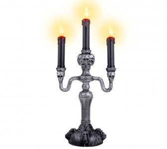 Candlestick with Skulls and Led Lights