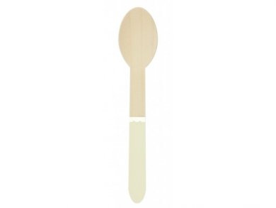 Ivory Yellow Wooden Spoons with Gold Foiled Details (8pcs)