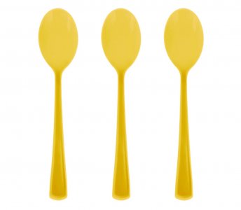Κίτρινα Πλαστικά Κουτάλια (10τμχ)