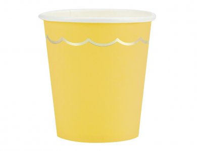 Yellow Paper Cups with Gold Foiled Details (8pcs)